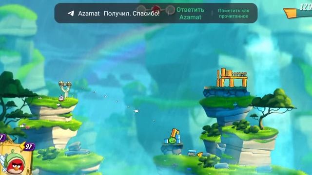 Angry birds 2. The Enchanted Adventure 2021 lev.4 with three birds Заколдованное приключение