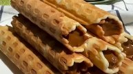 Те самые Вафельные трубочки со сгущёнкой...🧇☕😋 Рецепт в описании ✍️