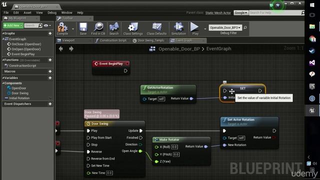 [Udemy UE4 C++] 093 Using Variables in Blueprint