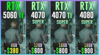RTX 5060 TI vs RTX 4070 SUPER vs RTX 4070 TI SUPER vs RTX 4080 SUPER - Test in 20 Games