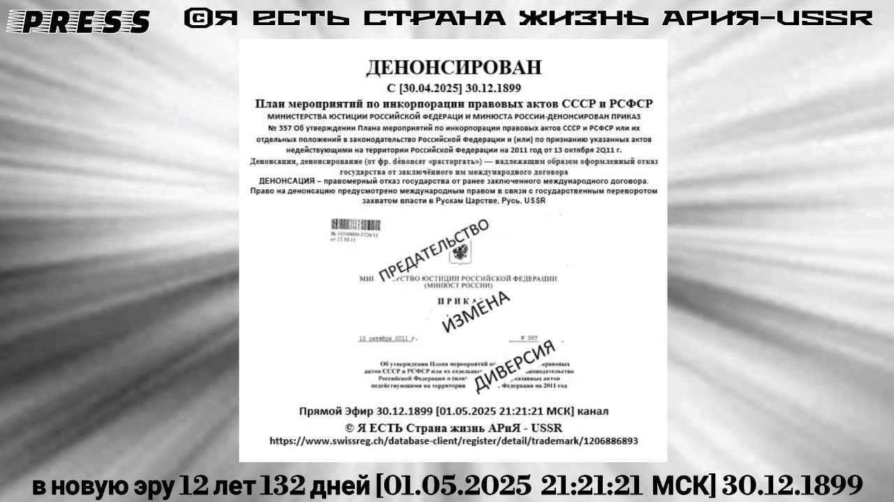 ДЕНОНСИРОВАН С[30.04.2025]30.12.1899 План мероприятий по инкорпорации правовых актов СССР и РСФСР
