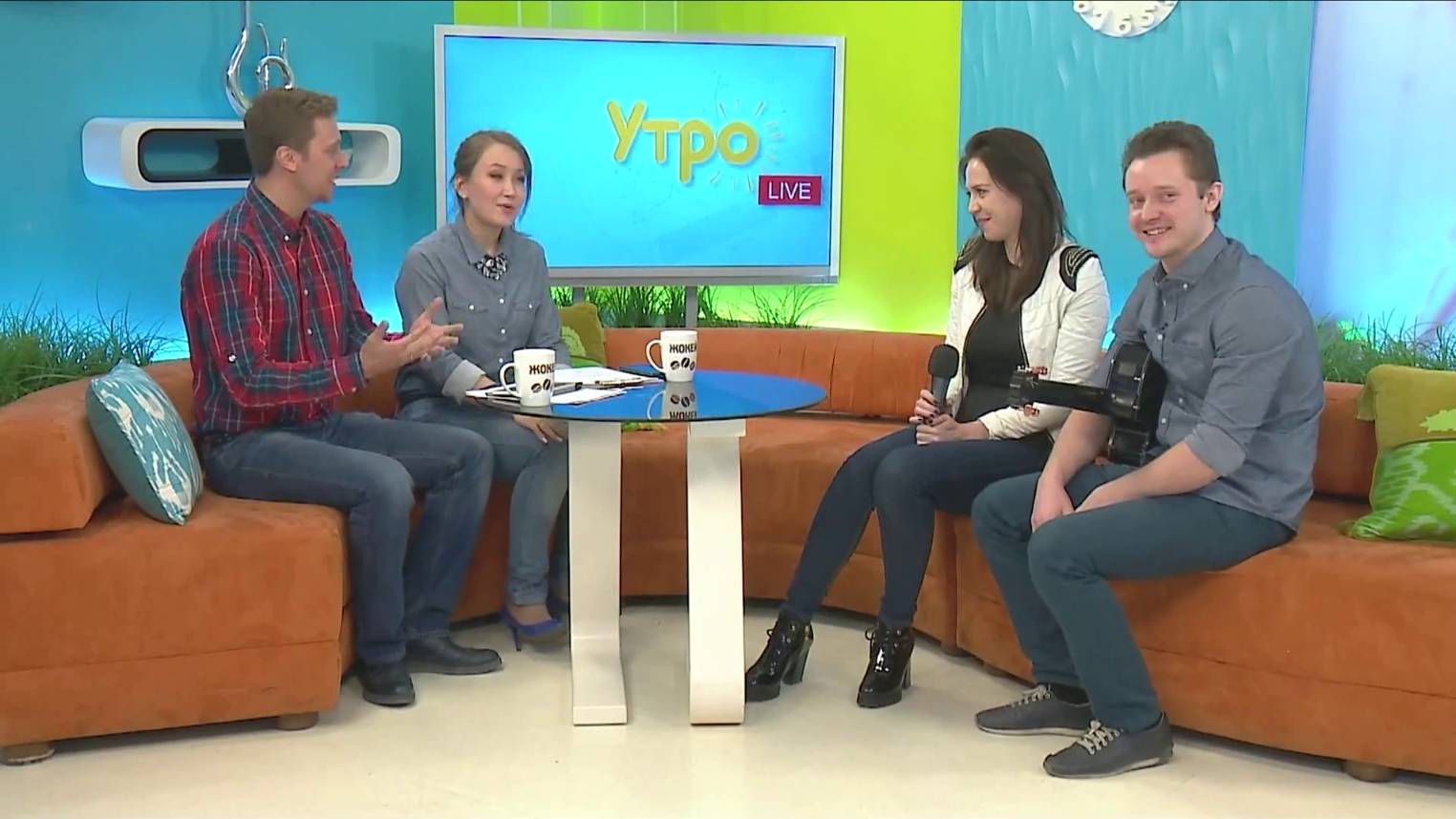 Александр Волкодав и Эльвира - группа К52 в программе УтроLIVE на НТС 18.03.2015 #интервью