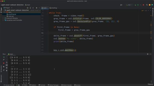 36.004 Program the Webcam to Detect Moving Objects