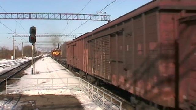 Тепловозы Ц36-7и-1531+1506 на ст. Лагеди / C36-7i-1531+1506 at Lagedi station