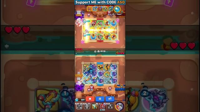 RUSH ROYALE | ОХОТНИК НА ДЕМОНОВ(4206%) VS МОНАХ (3966%) | PVP Rush royale