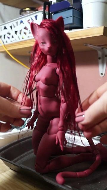 Red cat bjd doll for sale/ Красная кукла кошка ищет новый дом