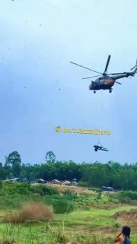 Вертолеты Ми-171Ш ВВС Бангладеш замечены транспортирующими турецкие 155-мм гаубицы BORAN