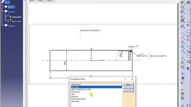 Catia drafting - working with layers
