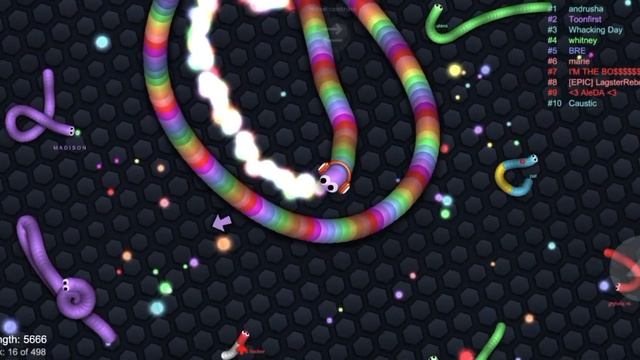 Играем в легенду slither.io (извините за вод знак кап Кут больше такого не будет!)
