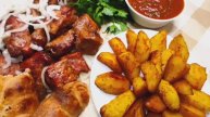 ШАШЛЫК (без мангала)❗ Рецепт соуса Сацебели и ароматной Картошечки❗