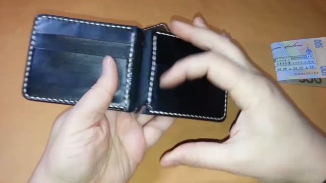 Зажим для купюр из натуральной кожи. Ручная работа. Handmade.