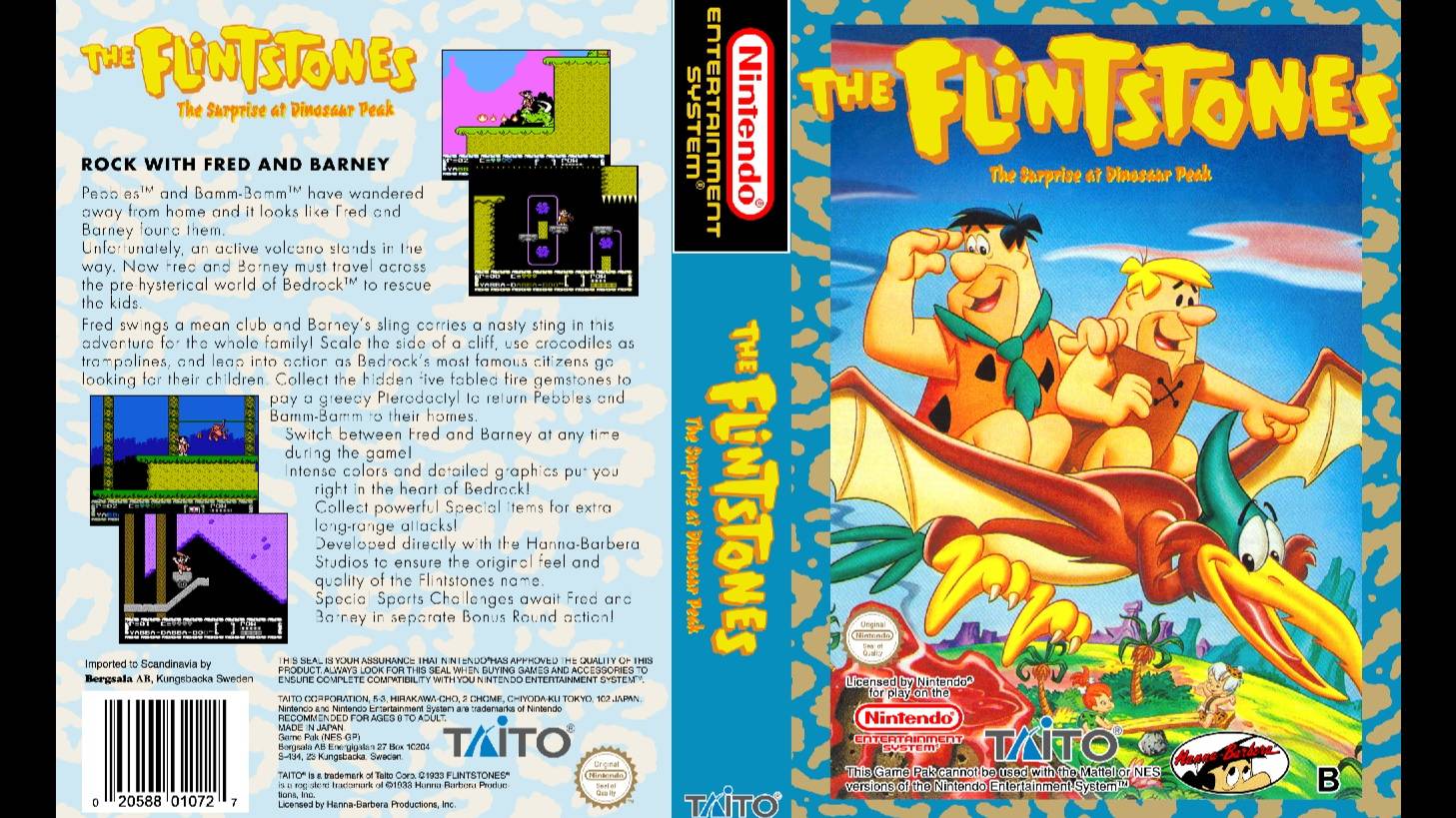 THE FLINTSTONES. THE SURPRISE AT DINOSAUR PEAK!. TAITO. 1993. NES