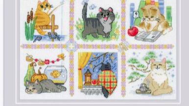 Вышивка крестиком от Риолис "Кошачий календарь" 3