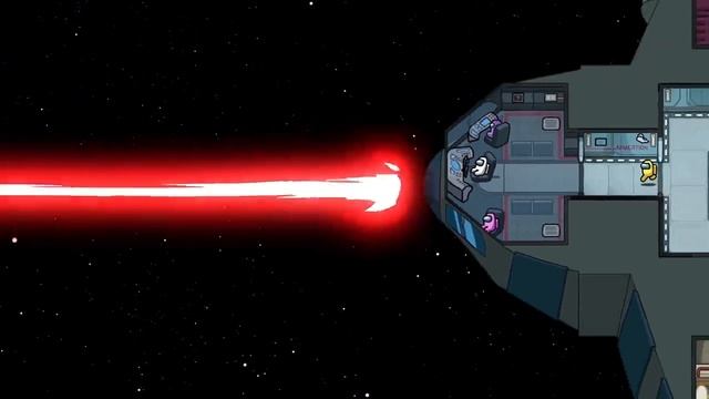 THE BATTLE OF TWO SPACESHIPS (Among Us Animation) 我在解任務時射到其他太空船.mp4