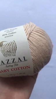 Подробный обзор пряжи Gazzal Baby Cotton(Хлопок с акрилом) №3445 Крем
