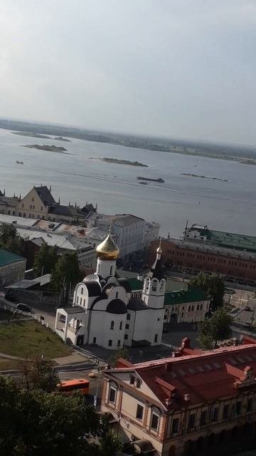 обзор на город с кремлевской стены, Нижний Новгород