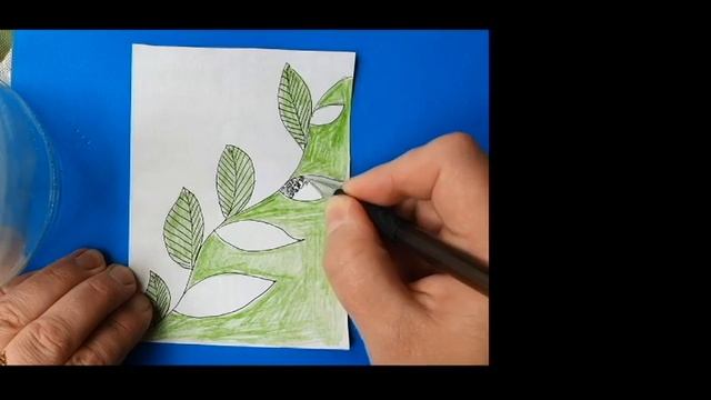 Как нарисовать веточку с листиками (абстракция)