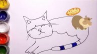 Drawing a cute cat for kindergarden | Mushuk rasmini chizish |сурет салу | Нарисовать кошка для дет