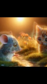 Kitten Rescues Tiny Mouse from Drowning _ Heartwarming Animal Friendship! #cute