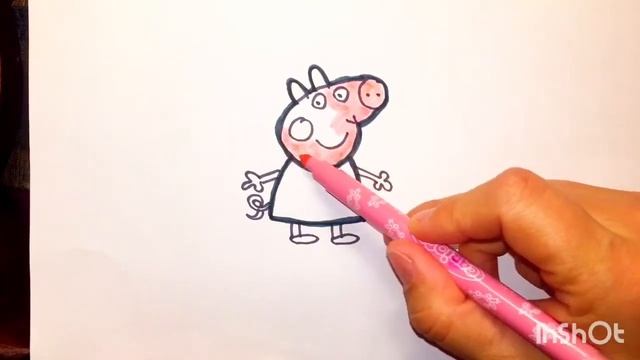 Свинка Пеппа раскраска/How to draw Peppa Pig/