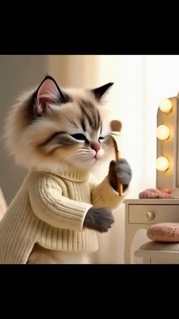 Kitten’s Cozy Morning Routine (Cutest Tiny Cat Moments!) #shorts #viralshorts #c
