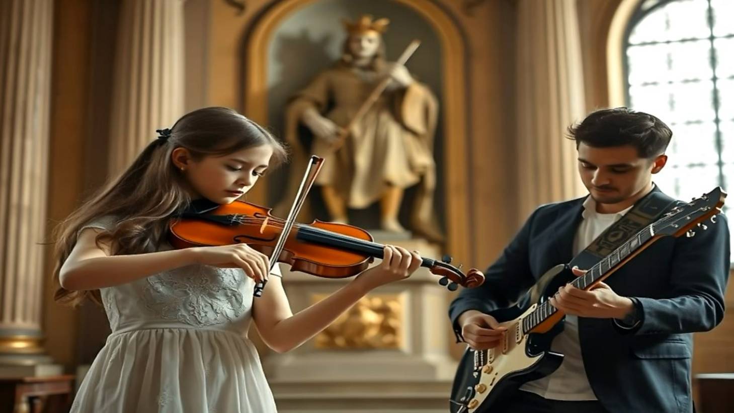 Violin and electric guitar metal music 47