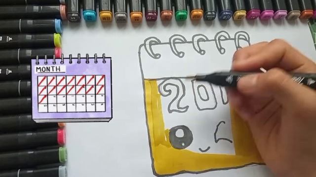 Drawing for children calendar | Как можно нарисовать календарь.