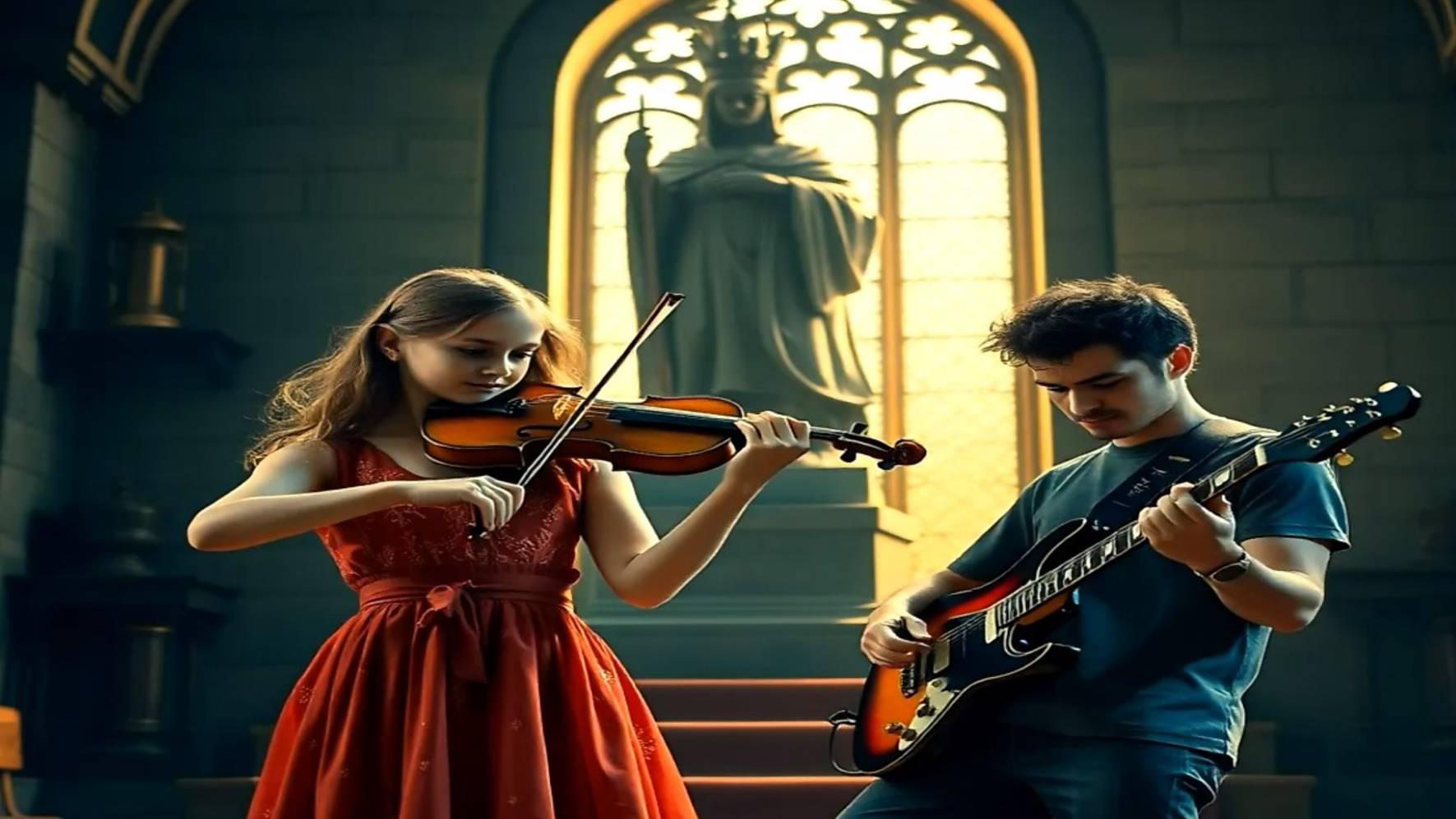 Violin and electric guitar metal music 48