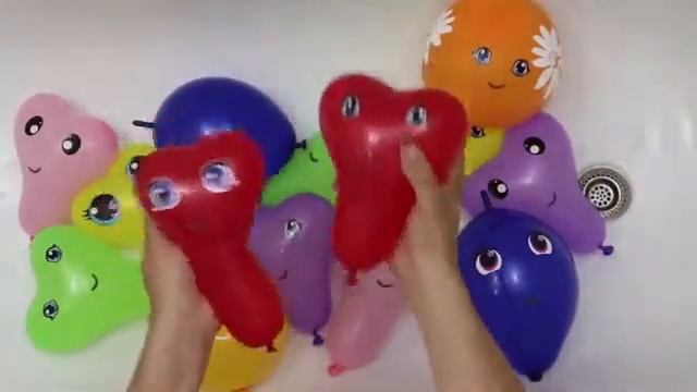 Reverse happy kids Шарики с водой Учим цвета Развивающее видео Поем песню Лопаем шарики 2-1
