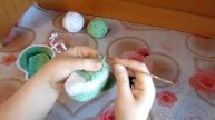 Вязание пинетки кеды крючком.Часть 5