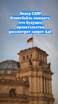 Лидер СДПГ Клингбайль ожидает, что будущее правительство рассмотрит запрет АдГ