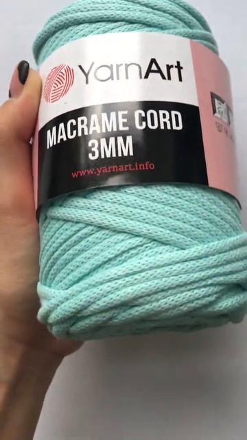 Подробный обзор пряжи YarnArt Macrame Cord 3mm(60%хлопок / 40%вискоза и полиэстер)№775Светлая бирюз