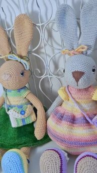 Вязаный зайчик Амигуруми нтерьерная игрушка Дизайн Вязаные игрушки #shorts
