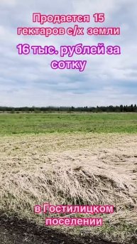 15 ГА сельскохозяйственной земли для ведения КФХ рядом с деревней Ильино
