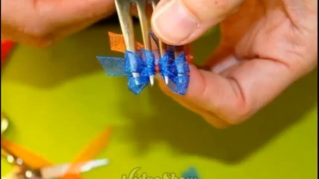 Как сделать маленький бантик How to make a small bow