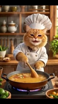 Котик - курица с фасолью