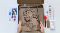 Чудо женщина - Распаковка набора с 3D-картиной по номерам