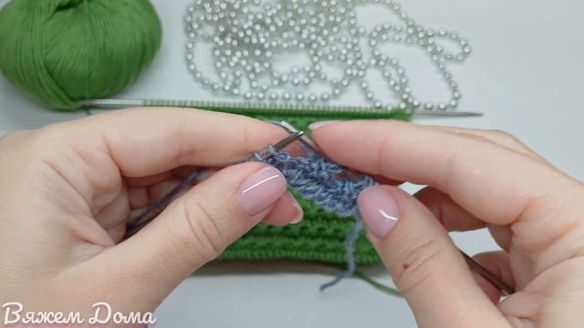 Горизонтальный узор спицами! Простой узор из 3-х петель!🧶/Simple horizontal knitting pattern!