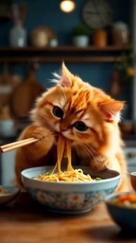 Котик и лапша