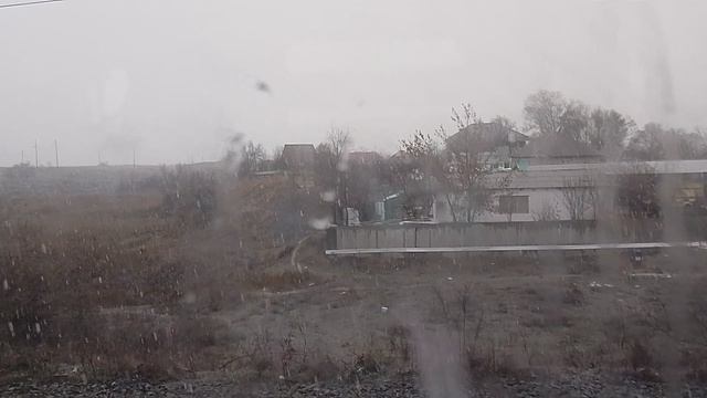 Мрачный казахстан,вид из окна на казахстан