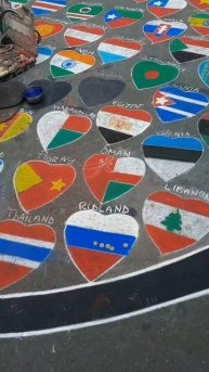 В Германии рисуют Российский флаг