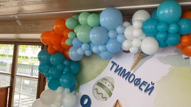 Оформление фото-зоны шарами на день рождения