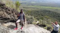 Climbing the crater of Mount Longonot National Park in Kenya