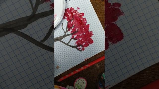 Рисую🎨 радужное дерево 🌳