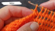 Скрещенная лицевая. Тунисское вязание