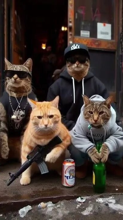 Коты-бандиты 🐱🐱🐱🐱😁
