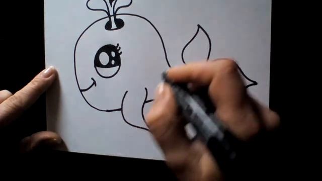 Cómo dibujar una ballena Как нарисовать милые рисунки
