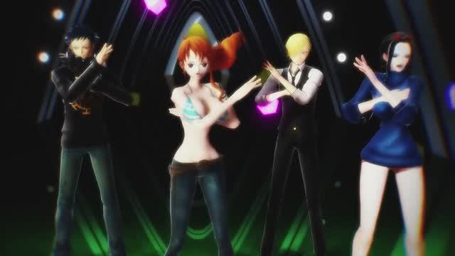 Just for imagine 10 | [MMD - One Piece] Hello Venus - Wiggle Wiggle - Nami, Robin, Law, and Sanji