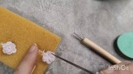 серьги пионы из полимерной глины