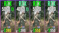 RTX 5060 TI vs RTX 4060 TI vs RTX 5070 vs RTX 4070 - Test in 20 Games